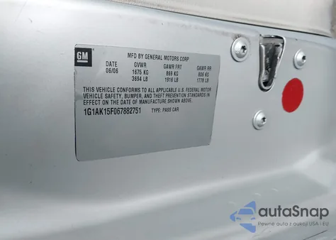 2007 Chevrolet Cobalt Ls from USA, damaged, VIN 1G1AK15F577316652